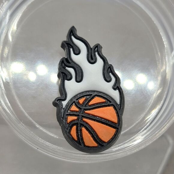 6/$20 Basketball 🏀 Flaming Croc Charm Shoe Jewelry Sports Ball Jibbitz Bogg Bag - Picture 2 of 2